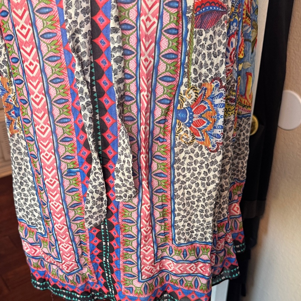 Vibrant Sleeveless Tank Top sold at Anthropologie w Tie-Front can wear other way - Picture 3 of 13